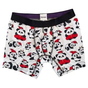 MeUndies Mens Medium White Christmas Santa Panda Modal‎ Boxer Briefs NWOT